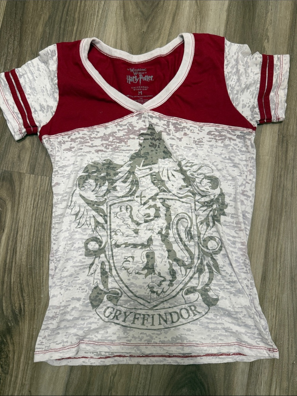 Harry Potter Kids Gryffindor V-Neck Tee in Red and White